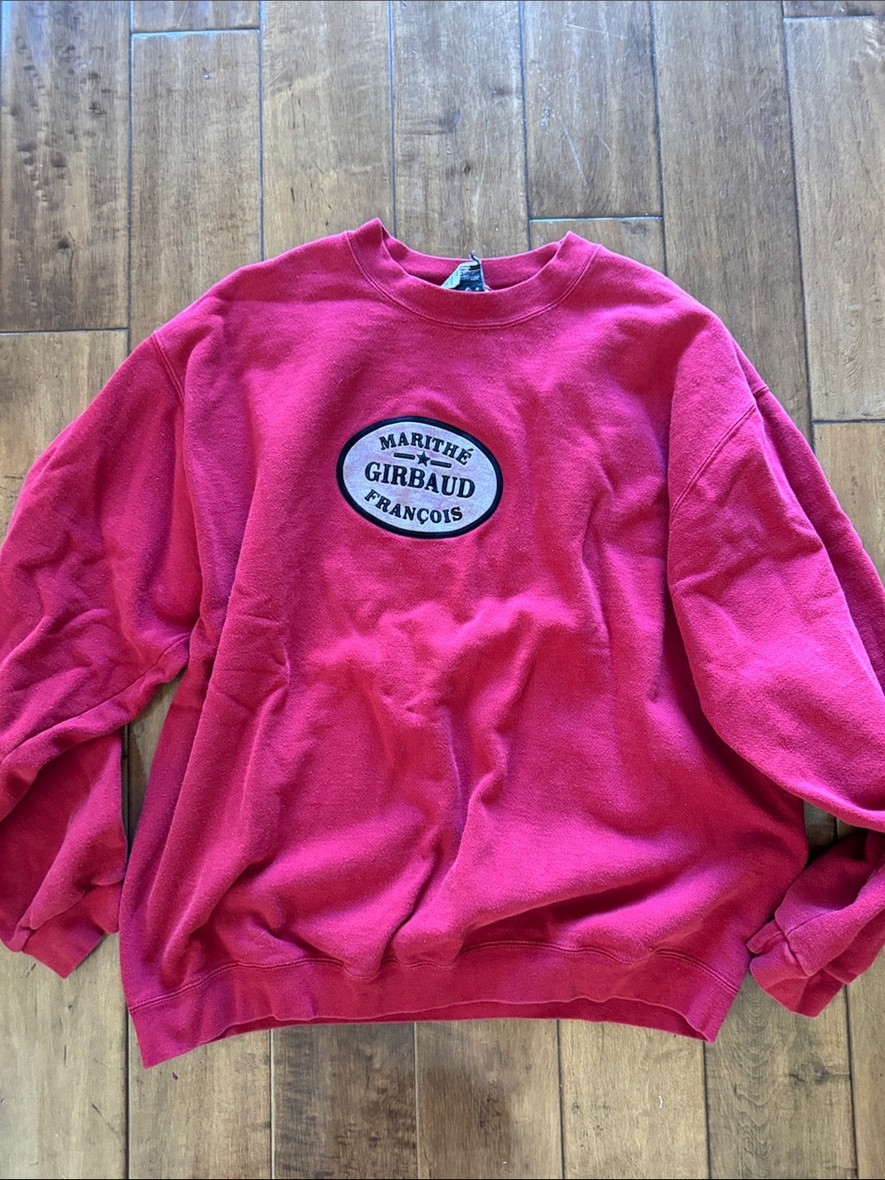 Marithe Francois Girbaud Men's light red Crewneck Sweatshirt LARGE